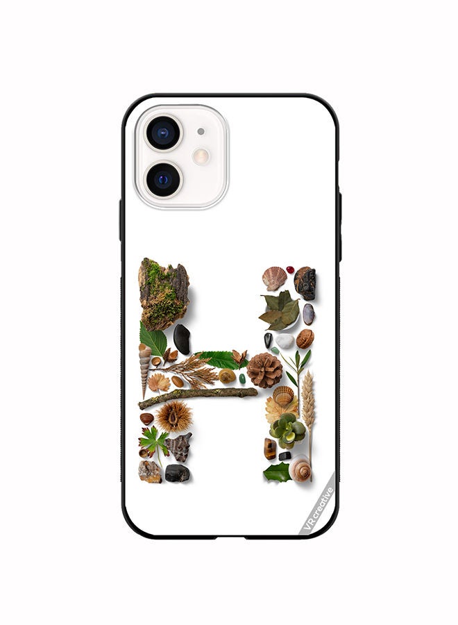 VR CREATIVE Protective Case Cover For Apple iPhone 12 mini Alphabet H Design Multicolour - Image 1