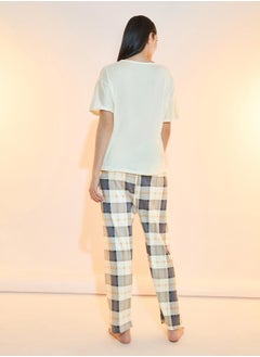 Take Two Puppy Print T-Shirt & Checked Pyjama Set  - Image 4