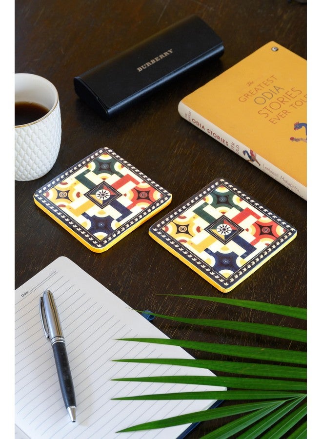 D'ORABLE Marble Coaster for Gifting (Square) - Comes in a Decorative Box. Perfect for Housewarming Roll Back The Good Times Marble Coasters Enhance The Beauty of Your Dining Table. Ideal for Gift. - Image 2