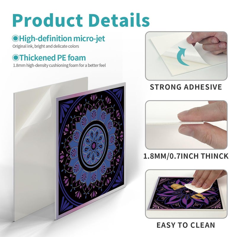 VICCI 12Pcs Purple Tile Stickers 5.9"x5.9" Wall Tiles Removable Kitchen Backsplash Peel and Stick Wall Decals for Bathroom Includes Gift Box - Image 3