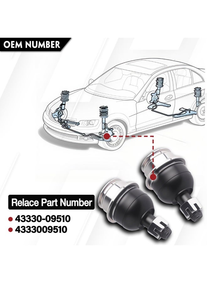 Generic Pair Ball Joint Front Up and Down Lower Suspension Ball Joint Compatible with 2008-2019 Toyota Hilux Fortuner Innova Replace 43330-09510 43310-09015  - Image 2