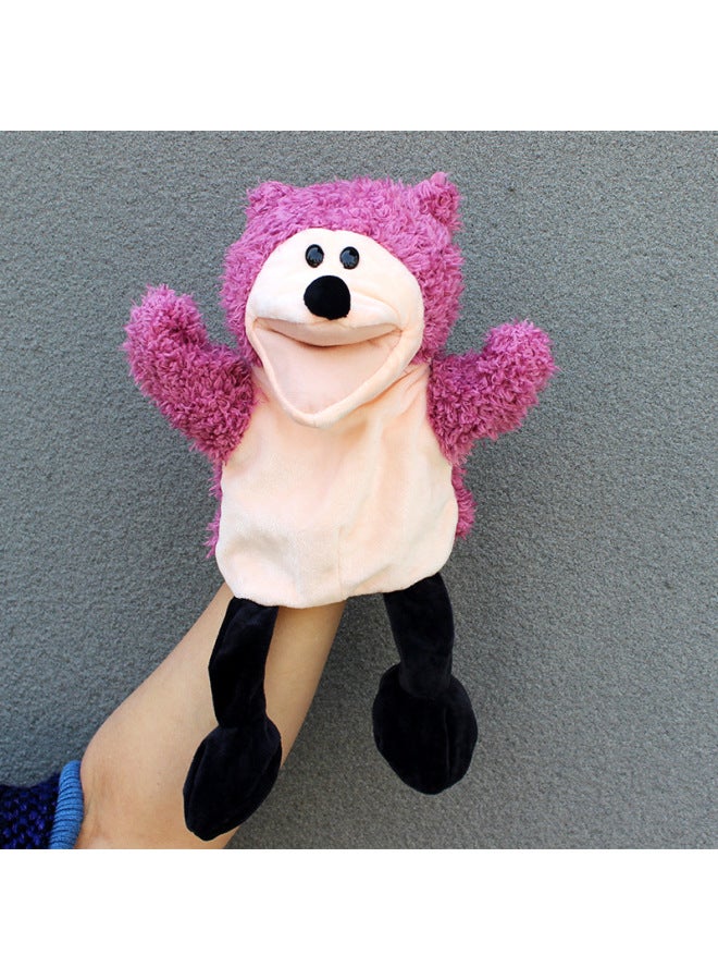 Full-body Hand Doll Toy Animal Gloves Doll Open Mouth Ventroll Doll Parent-child Interactive Performance Early Childhood Education-Color:Red Hedgehog (open Mouth Composite Fabric)-Height:30cm Large Hand Puppet  - Image 1
