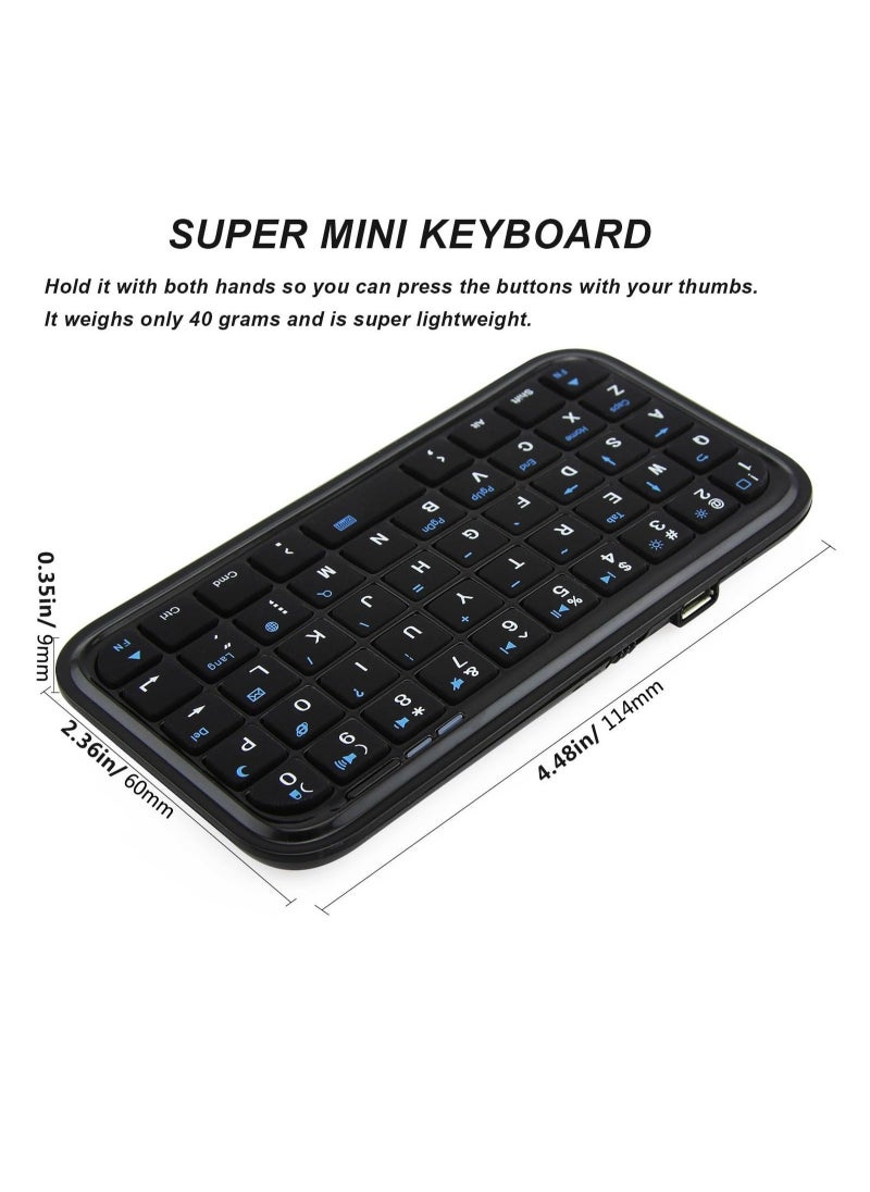Generic - Wireless Keyboard Super Mini, Rechargeable Cordless Bluetooth Keybaord, Silent Compact Small Pocket Travel Keypad, Portable Slim Wireless Keyboard, for Computer Laptop PC Notebook Tablets Smartphones - Image 1