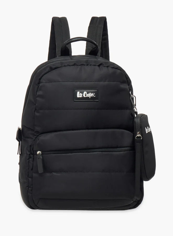 لي كوبر Solid School Backpack with Zip Closure and Pouch - 31x14x42 cm