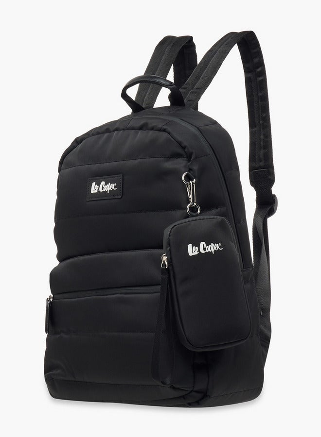 Lee Cooper Solid School Backpack with Zip Closure and Pouch - 31x14x42 cm  - Image 2