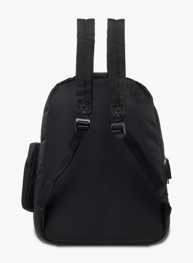 Lee Cooper Solid School Backpack with Zip Closure and Pouch - 31x14x42 cm  - Image 4