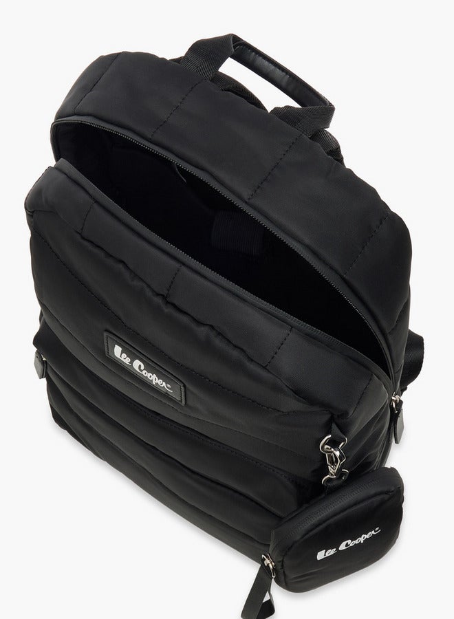 Lee Cooper Solid School Backpack with Zip Closure and Pouch - 31x14x42 cm  - Image 5