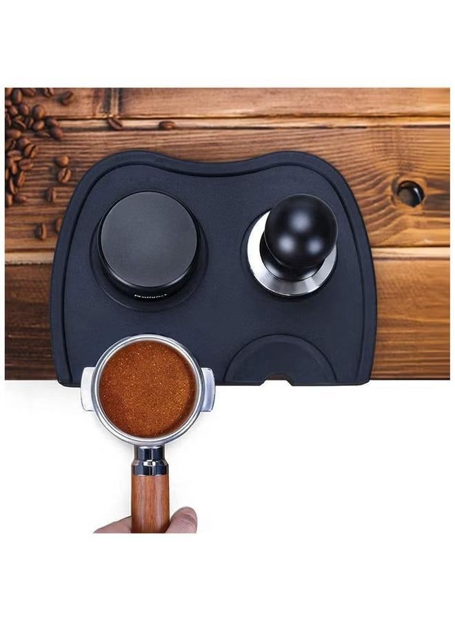 black Coffee Tamper Mat corner Silicone Non-Slip Press Base Waterproof Shock Absorption Rubber For Barista Work Surface Of Machine - Image 4