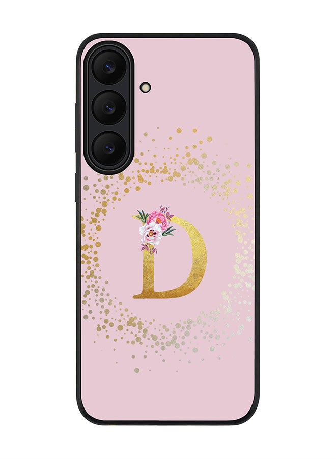 Stylizedd For Samsung Galaxy S25 FE Case,Slim fit Camera Protection, Shockproof Thin Phone cover  - Custom Monogram Floral - D  (Pink )