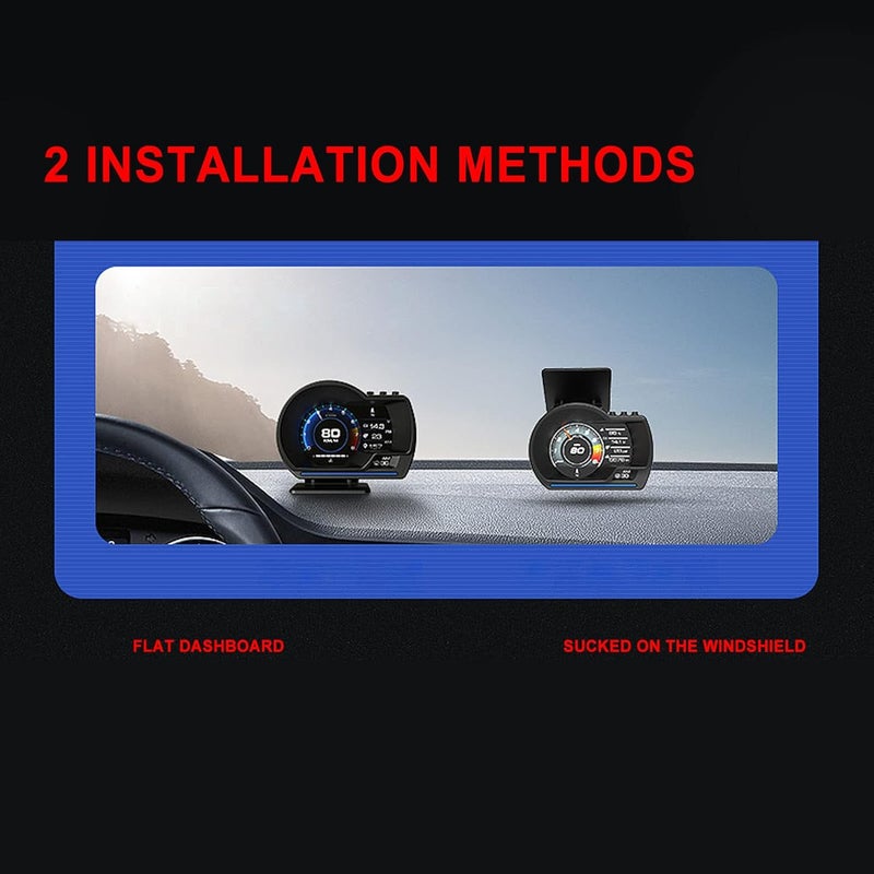 klarako عرض شاشة LCD الذكي OBD GPS بنظام مزدوج للسيارات - HUD محدث، إضاءة محيطة LED، شاشات متعددة، أكثر قابلية للتكيف، قيادة أكثر أمانًا مع 10 بروتوكولات OBD2 - Image 4