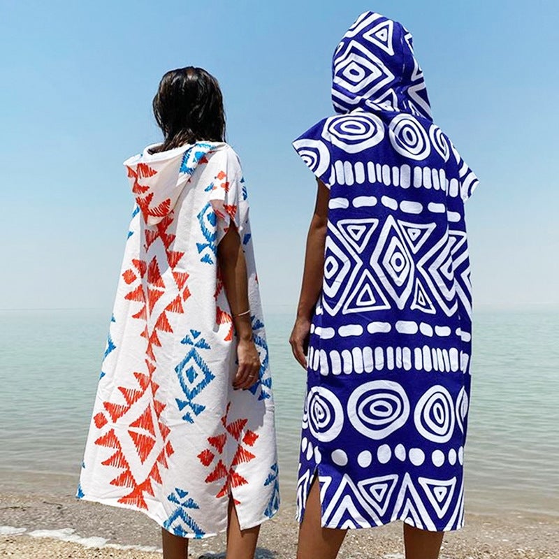 Selling Adult Parent-Child Hooded Bath Towel Microfiber Cloak Beach Quick-Drying Bathrobe Cloak Beach - Image 3