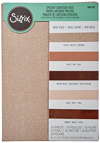 Sizzix Rose Gold, Surfacez, Surfaces-Opulent Cardstock, 8x11.5 inches, 50 Pack - Image 5
