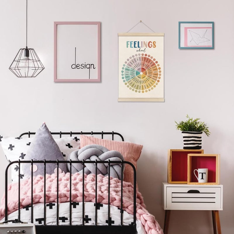 DOILANEE Feelings Wheel Poster Hanger Frame, Mental Health Posters, Feelings Chart, Therapy Office Decor, Calm Corner Wall Decor, Emotional Learning Wall Art for School Classroom Counseling Office 16x12 Inch - Image 4