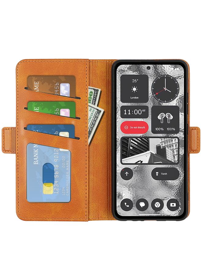 اس-توب جراب لهاتف Nothing Phone 2 مصنوع من الجلد مع مشبك مغناطيسي مزدوج الجوانب وقابل للطي أفقيًا - Image 4