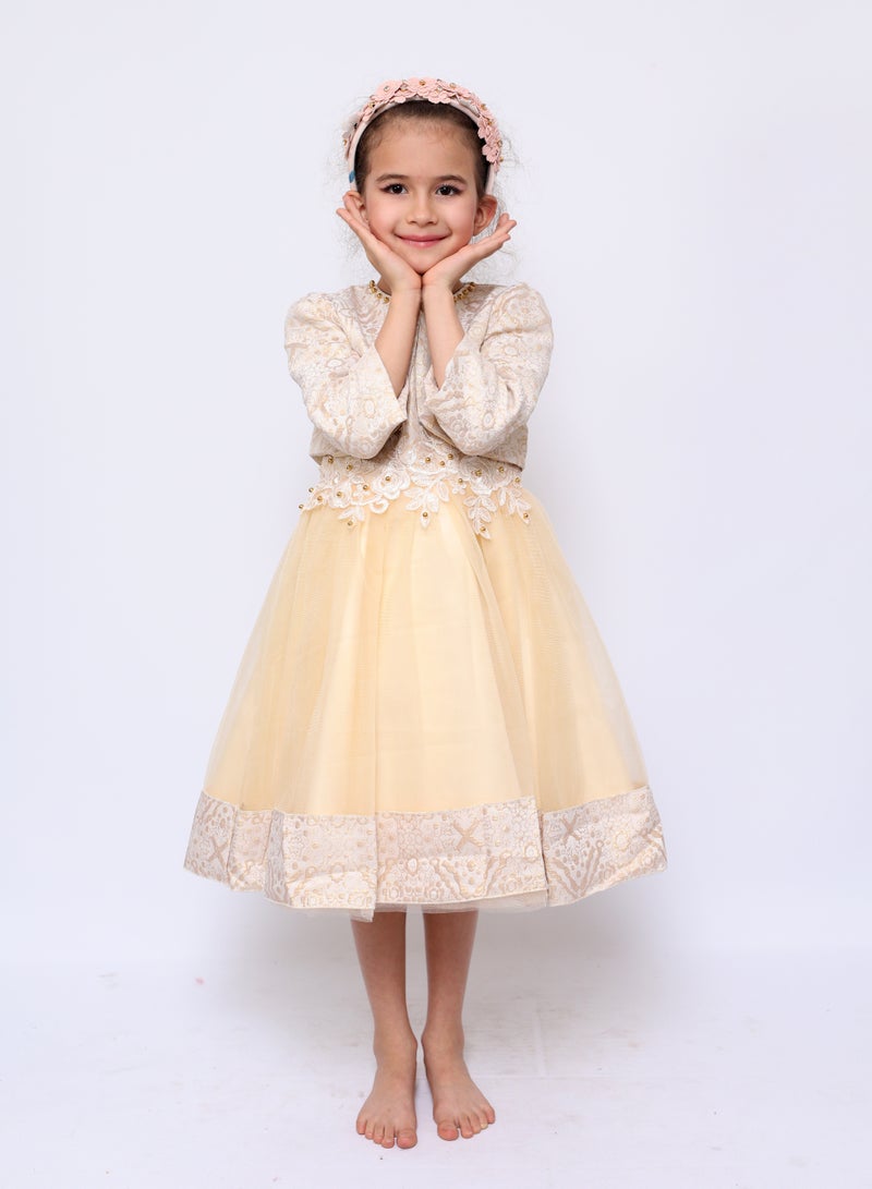 دىدانيالا فستان حفلات زهر الخوخ سمراء مع جاكيت - Image 1