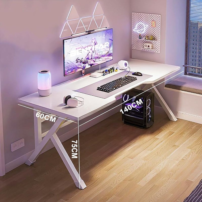 Bentifar Gaming Desktop Computer Desk,Home Office Desk,Versatile Gaming and Study Solution for Modern Homes,Ideal for Students and Gamers,Spacious and Functional (White, 140 x 60 CM) - Image 2
