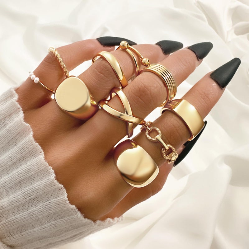 YEEZII 25 Pcs Gold Knuckle Rings for Women Set, Cute Stackable Finger Midi Rings, Dainty Gold Chunky Stacking Womens ring pack - Image 2