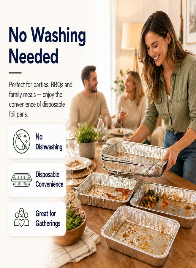 WAWINY 9x13 Thickened Aluminum Foil Pans, 10Pack Extra Deep Disposable Aluminum Pans with Lids for Roasting, Baking, Cooking, Food Prep, Chafing, Steam Table, Oven, Cake, and Party Catering. - Image 3