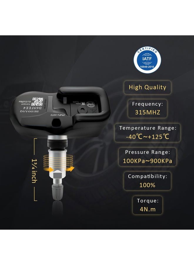 Marsflex TPMS Sensor 42607-33021 Fit for Toyota Lexus Rav4 Camry 4Runner Tacoma Corolla, Tire Pressure Monitoring Sensors Replacement PMV-107J 42607-33011 315MHz 4Pcs - Image 2