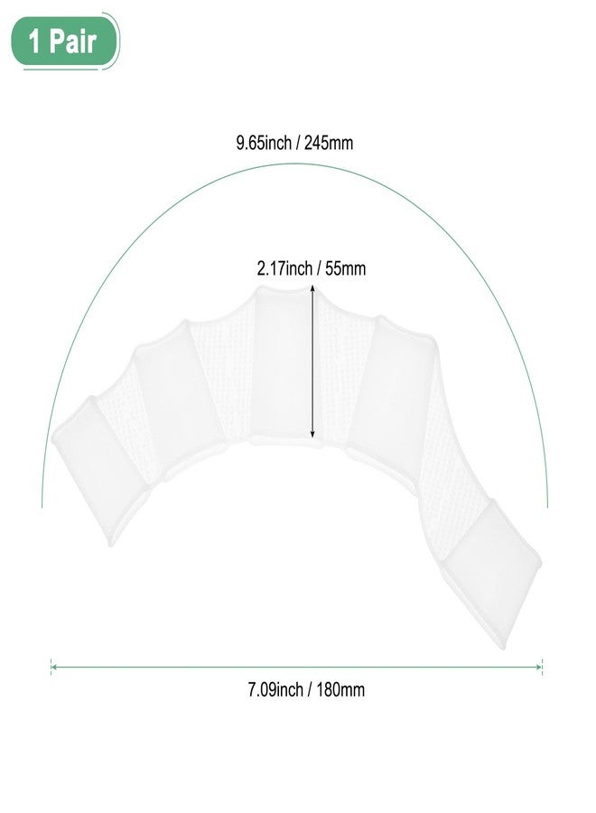 M METERXITY 1 Pair Silicone Swimming Gloves Webbed Swim Gloves Half-Finger Frog Type Medium Swim Training Gloves Water Resistance for Swimming/Diving/Water Aerobics [White] - Image 3