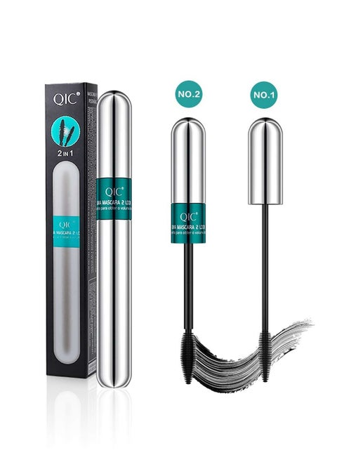 4D Silk Fiber Lash Mascara 2 in 1 Thrive Mascara Waterproof Mascara Volume and Length Thrive Eye Cosmetics Long Lasting Natural Liquid Eyelash Mascara Black