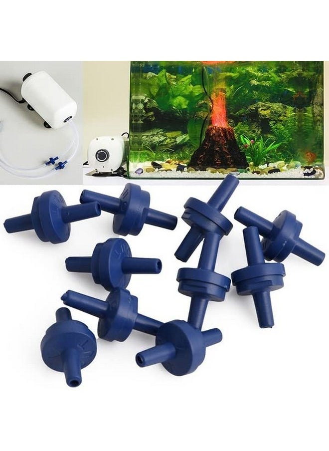 VAYINATO VAYINATO® Aquarium Air Pump Check Valve One Way, 10 Pcs - Fish Tank Non-Return Valve Plastic Accessories (Blue) by Petzlifeworld  - Image 1