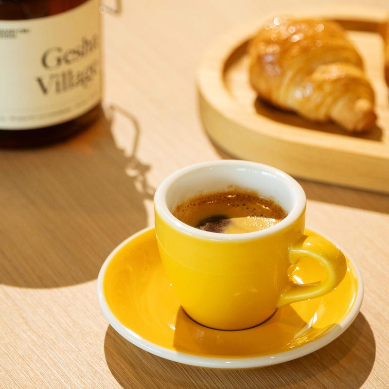 loveramics Espresso Cup with Saucer Ceramic Espresso Shot Cup Saucer Set small Demitasse Cup for Espresso 80ml 27Oz Yellow - Image 5