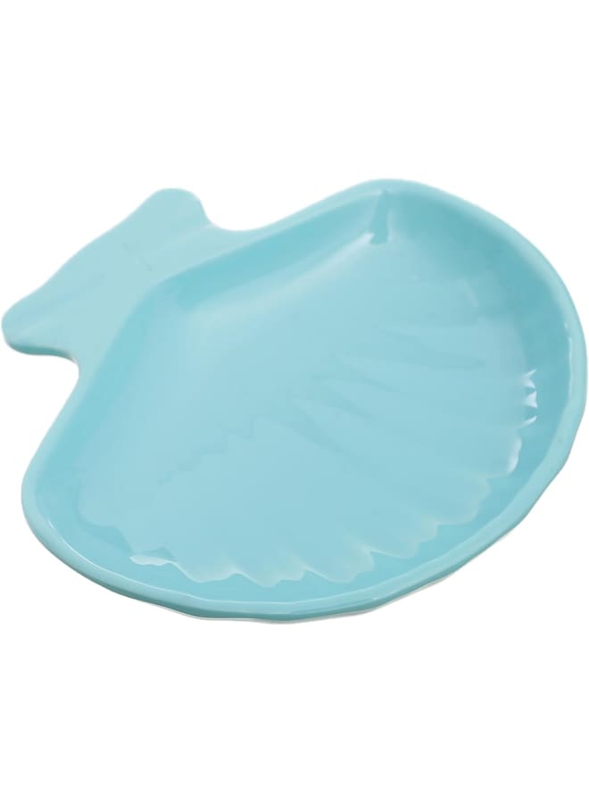 Moments Fan Shape Small Plate, Tiffany Blue - Image 3