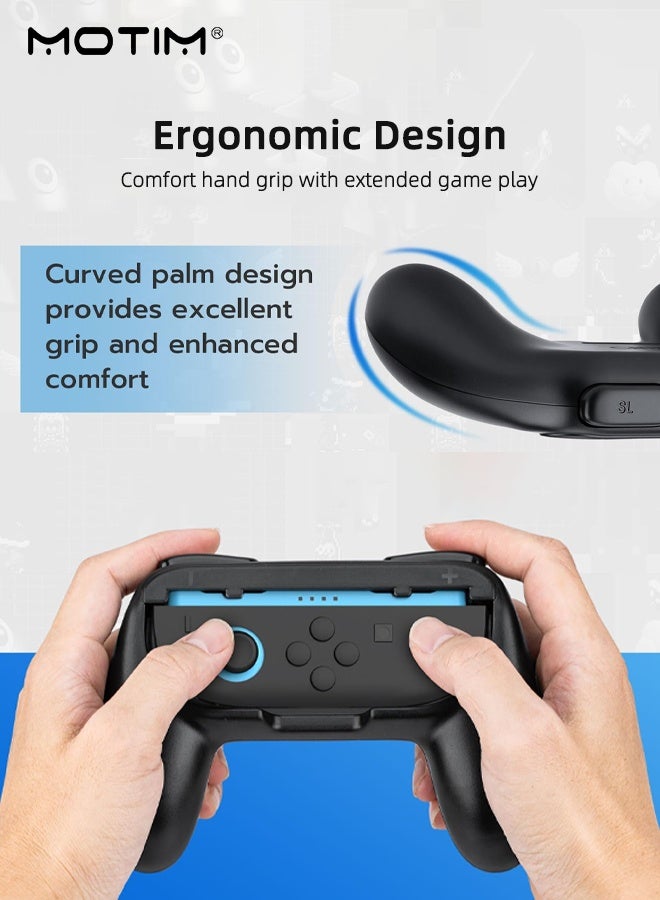 Motim Controller Grips Compatible with Nintendo Switch 2 (2025), Ergonomic Anti-Slip Handle Grip Kit Accessories for Switch 2 JoyCon, Black, 2 Pack (NOT for Switch 1) - Image 2