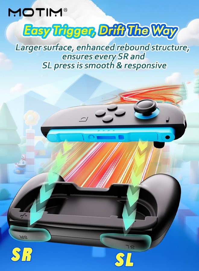 Motim Controller Grips Compatible with Nintendo Switch 2 (2025), Ergonomic Anti-Slip Handle Grip Kit Accessories for Switch 2 JoyCon, Black, 2 Pack (NOT for Switch 1) - Image 3