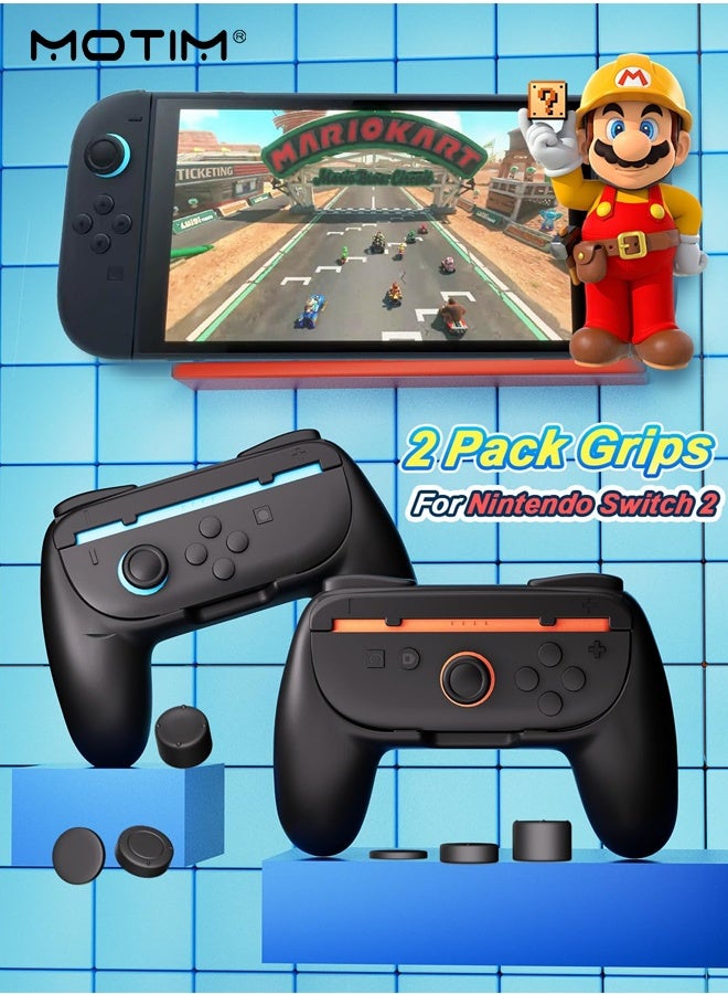 Motim Controller Grips Compatible with Nintendo Switch 2 (2025), Ergonomic Anti-Slip Handle Grip Kit Accessories for Switch 2 JoyCon, Black, 2 Pack (NOT for Switch 1) - Image 5