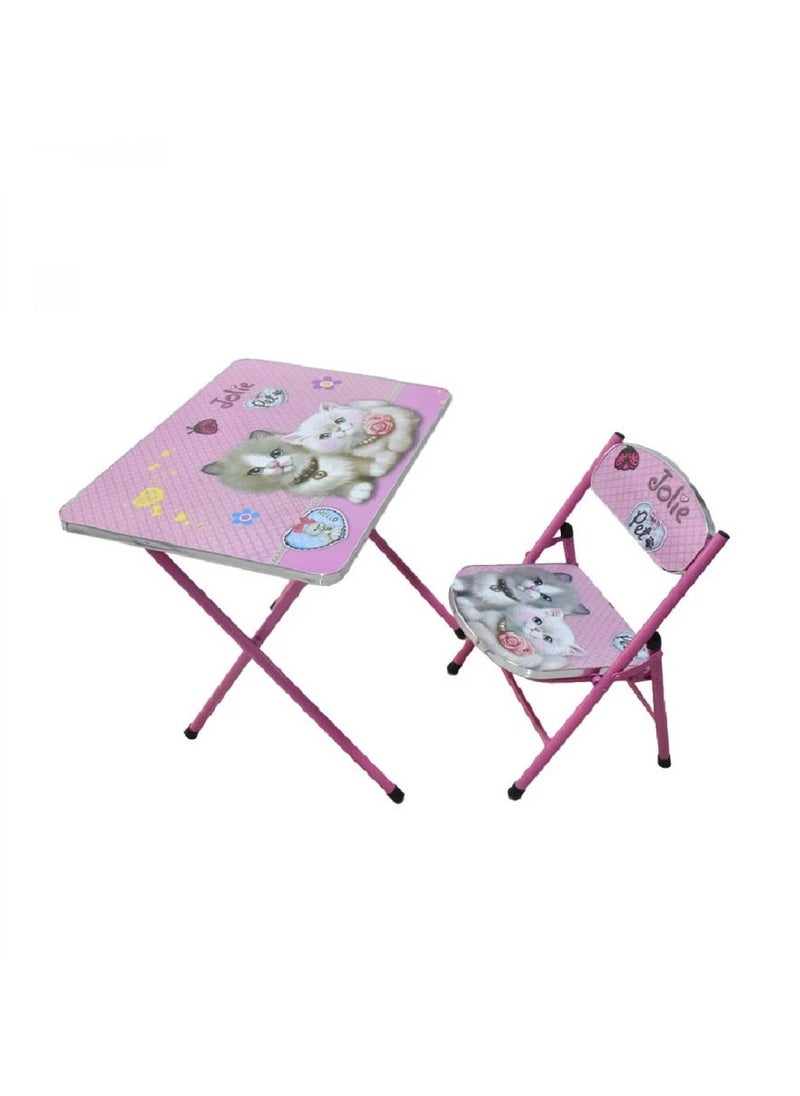 SBC - Foldable school table and chair set with different children's characters - Image 1