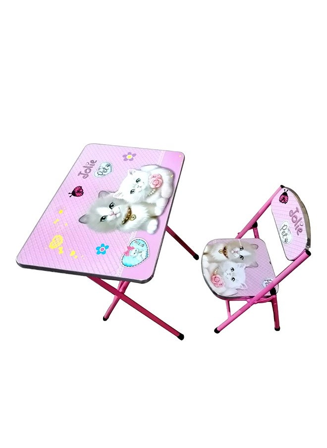 SBC - Foldable school table and chair set with different children's characters - Image 1
