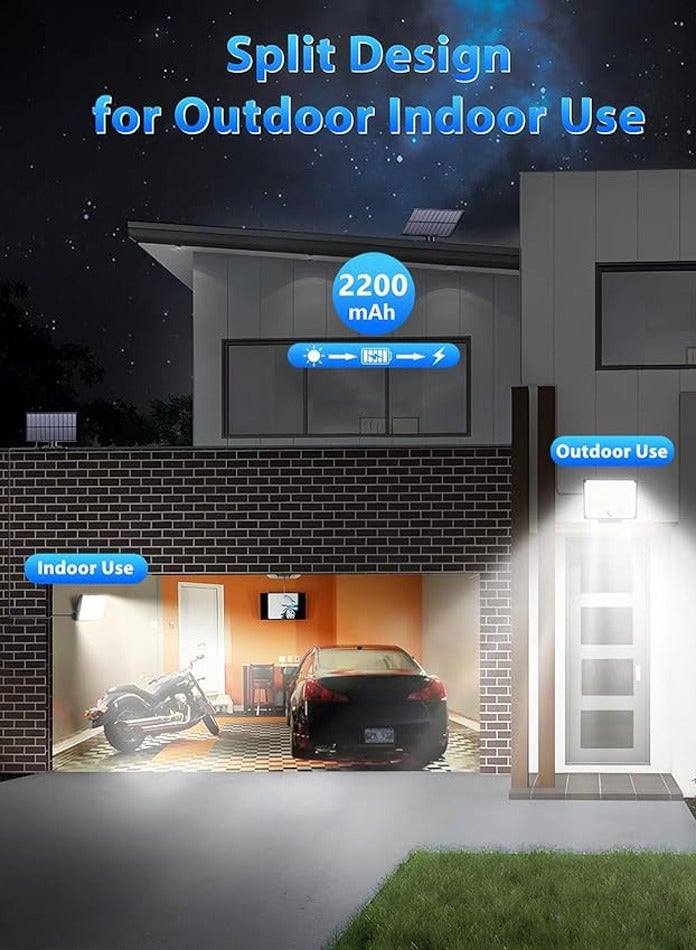 73Hours مصباح LED يعمل بالطاقة الشمسية  بقدرة 300 وات ومقاوم للماء IP65 ومصباح خارجي مع جهاز تحكم عن بعد وتشغيل/إيقاف تلقائي وإضاءة مقاومة للماء IP65 للفناء والجدار والمستودع - Image 4