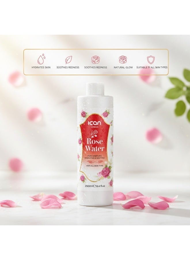 Ican London Rosewater 250ml – Pure, Gentle, Hydrating for All Skin Types - Image 3