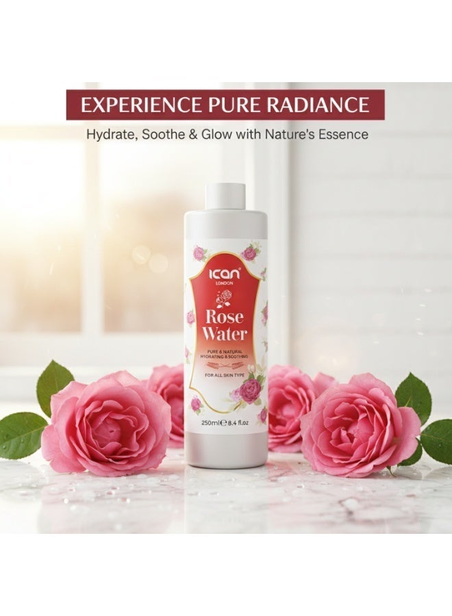 Ican London Rosewater 250ml – Pure, Gentle, Hydrating for All Skin Types - Image 5