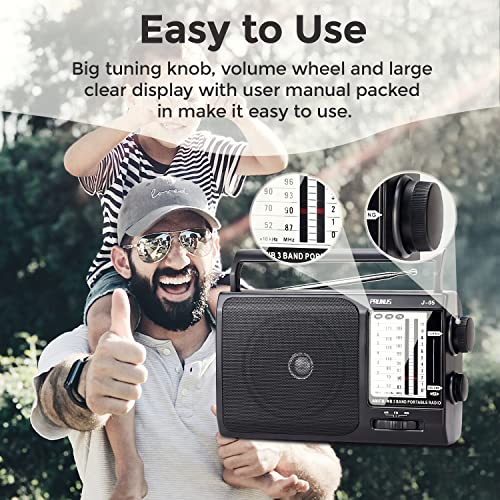 PRUNUS NOAA Weather AM FM Portable Radio with Best Reception, Transistor Radio, 3 X D Battery Operated Radios or AC Power, Emergency Household&Outdoor, Plug in Wall by PRUNUS - Image 5