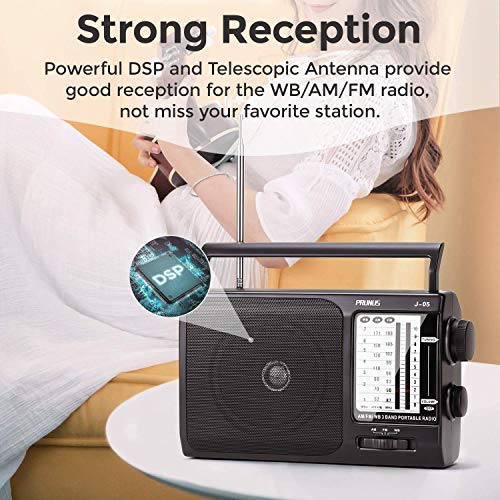 PRUNUS NOAA Weather AM FM Portable Radio with Best Reception, Transistor Radio, 3 X D Battery Operated Radios or AC Power, Emergency Household&Outdoor, Plug in Wall by PRUNUS - Image 4