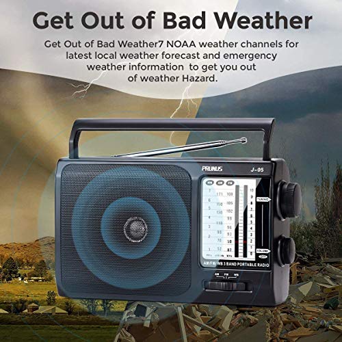 PRUNUS NOAA Weather AM FM Portable Radio with Best Reception, Transistor Radio, 3 X D Battery Operated Radios or AC Power, Emergency Household&Outdoor, Plug in Wall by PRUNUS - Image 2
