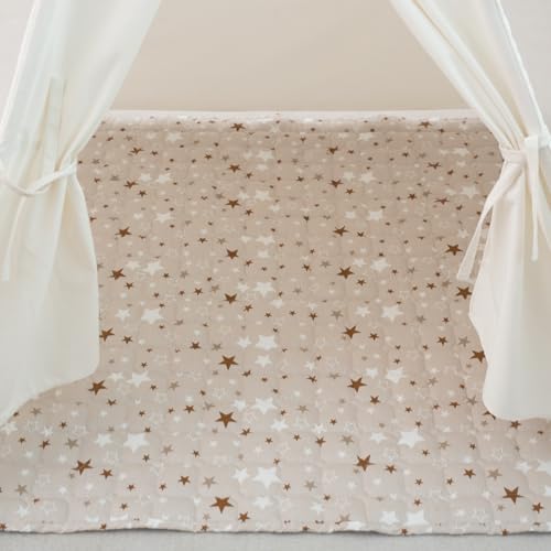 TreeBud Baby Play Mat NonSlip Baby Activity Padded Rug Teepee Play Mat for Kids Toddlers Gary Star 473x473 Square - Image 1