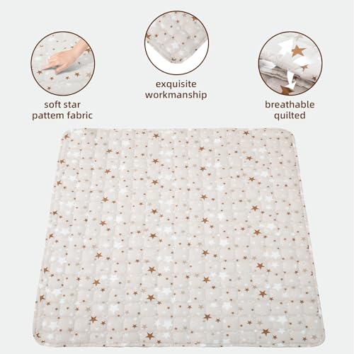 TreeBud Baby Play Mat NonSlip Baby Activity Padded Rug Teepee Play Mat for Kids Toddlers Gary Star 473x473 Square - Image 5