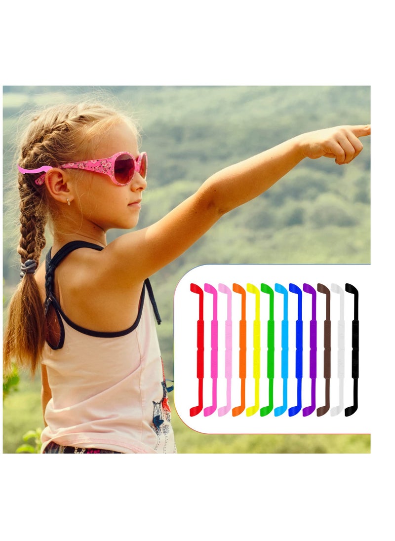KASTWAVE Silicone Glasses Straps Anti-Slip Kids Sports Eyeglasses Sunglasses Strap Band Holder Soft Elastic Eyewear Retainers for Men Women Eye Protection 12 Pcs  - Image 4