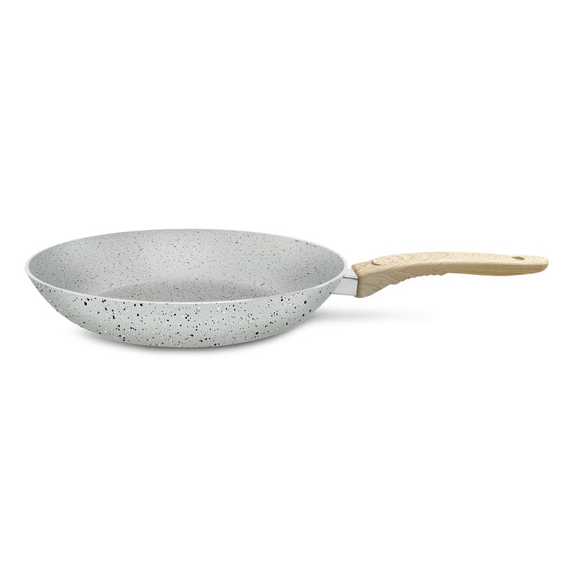 Nirlep Joy Series 24cm Frying Pan|Granite Finish Non-Stick Pan| Induction Base 24cm Fry Pan|Easy to Clean| Soft Touch Handles| Use as Omlette Pan, Egg Pan| 1-Yr Warranty by Bajaj| Grey - Image 5