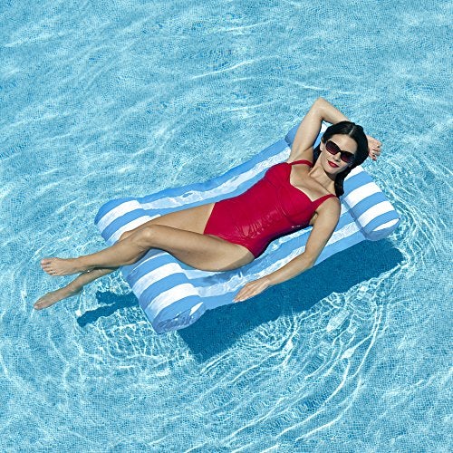 Blue Wave Blue Island Water Hammock Pool Float AquaWhite - Image 5