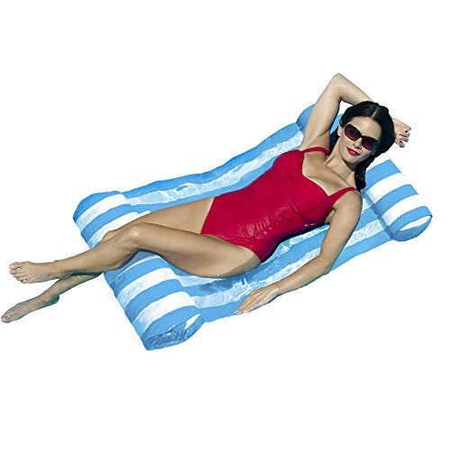Blue Wave Blue Island Water Hammock Pool Float AquaWhite - Image 1