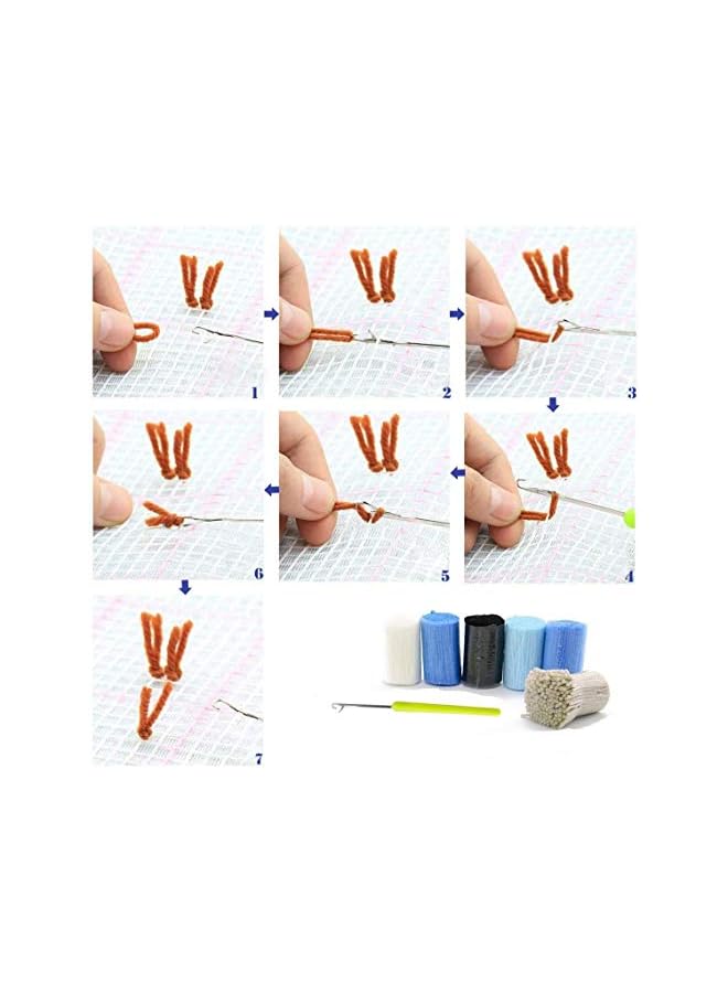 The Bros Handmade Lighthouse Carpets For Living Room，Tapestry Wall Hanging Section Rugs And Carpets Embroidery Straight Decorative， DIY for Kids/Adults Needle Craft with Printed Canvas Pattern 21" X 15" - Image 3