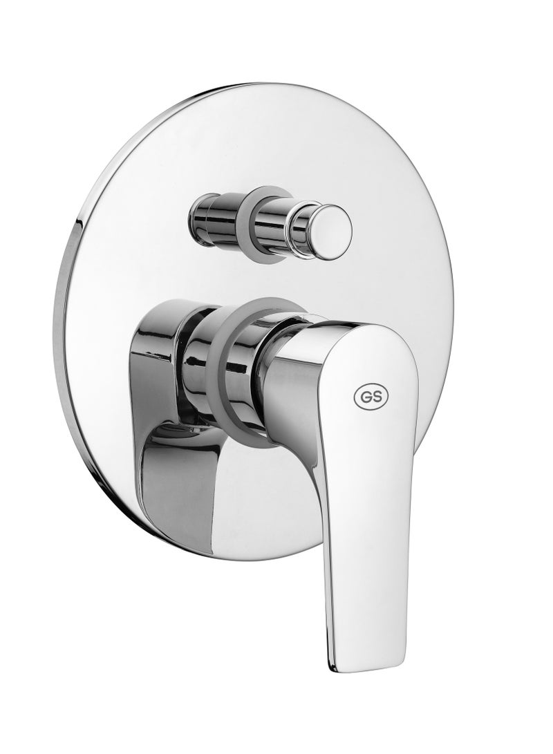 GS Rubinetterie Concealed Single Lever Bath Shower Mixer With Push Button Diverter Chrome - 2459C - Image 1