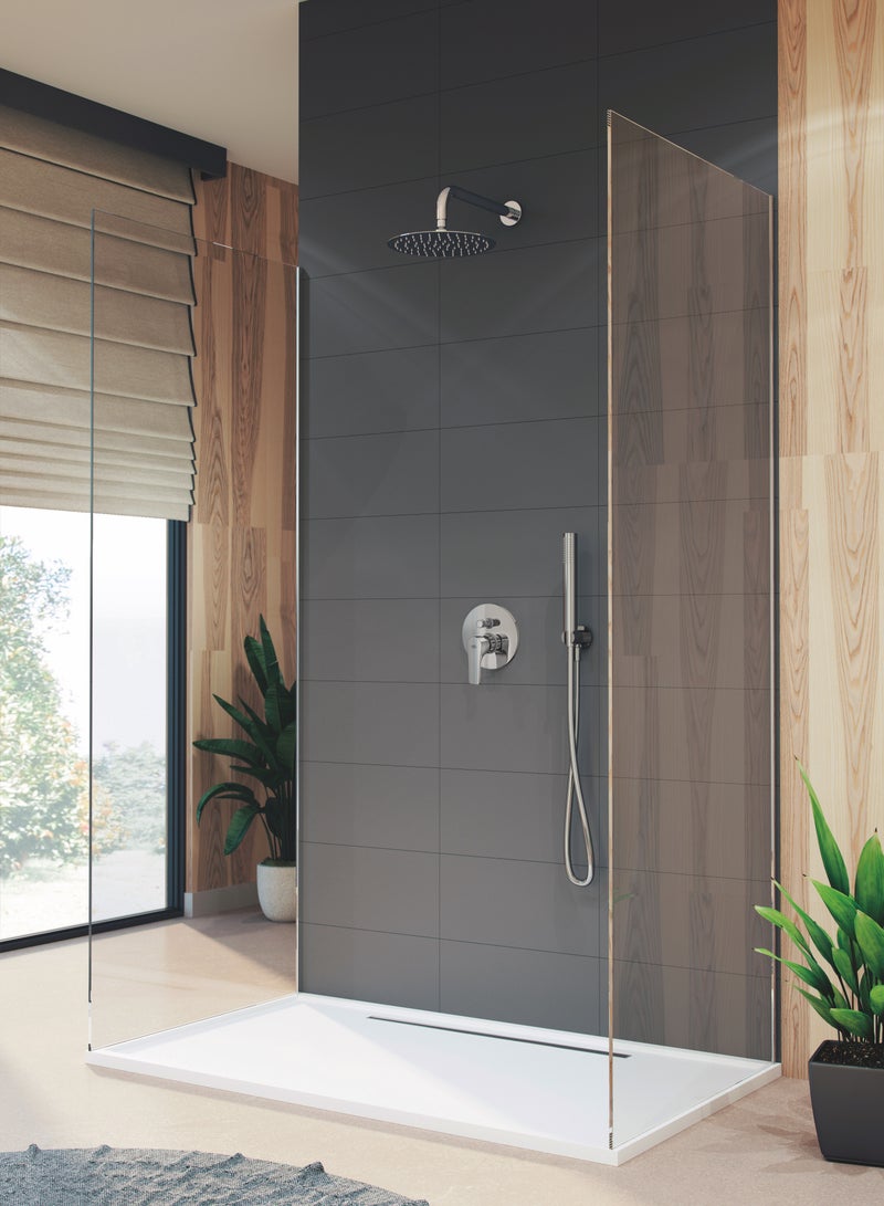 GS Rubinetterie Concealed Single Lever Bath Shower Mixer With Push Button Diverter Chrome - 2459C - Image 5