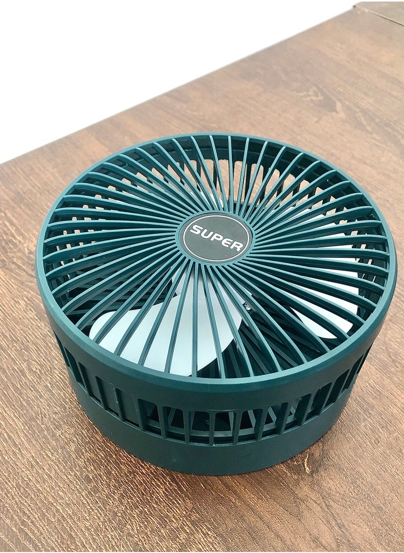 Super Portable USB Desktop Foldable Fan - Mini Adjustable Head Electric Desk Fan, Low Noise Cooling for Home/Office/Bedroom | Compact Design, Green Color  - Image 4