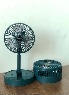 Super Portable USB Desktop Foldable Fan - Mini Adjustable Head Electric Desk Fan, Low Noise Cooling for Home/Office/Bedroom | Compact Design, Green Color  - Image 1